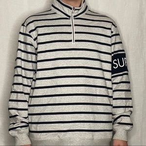 Supreme FW16 gray / navy quarter zip